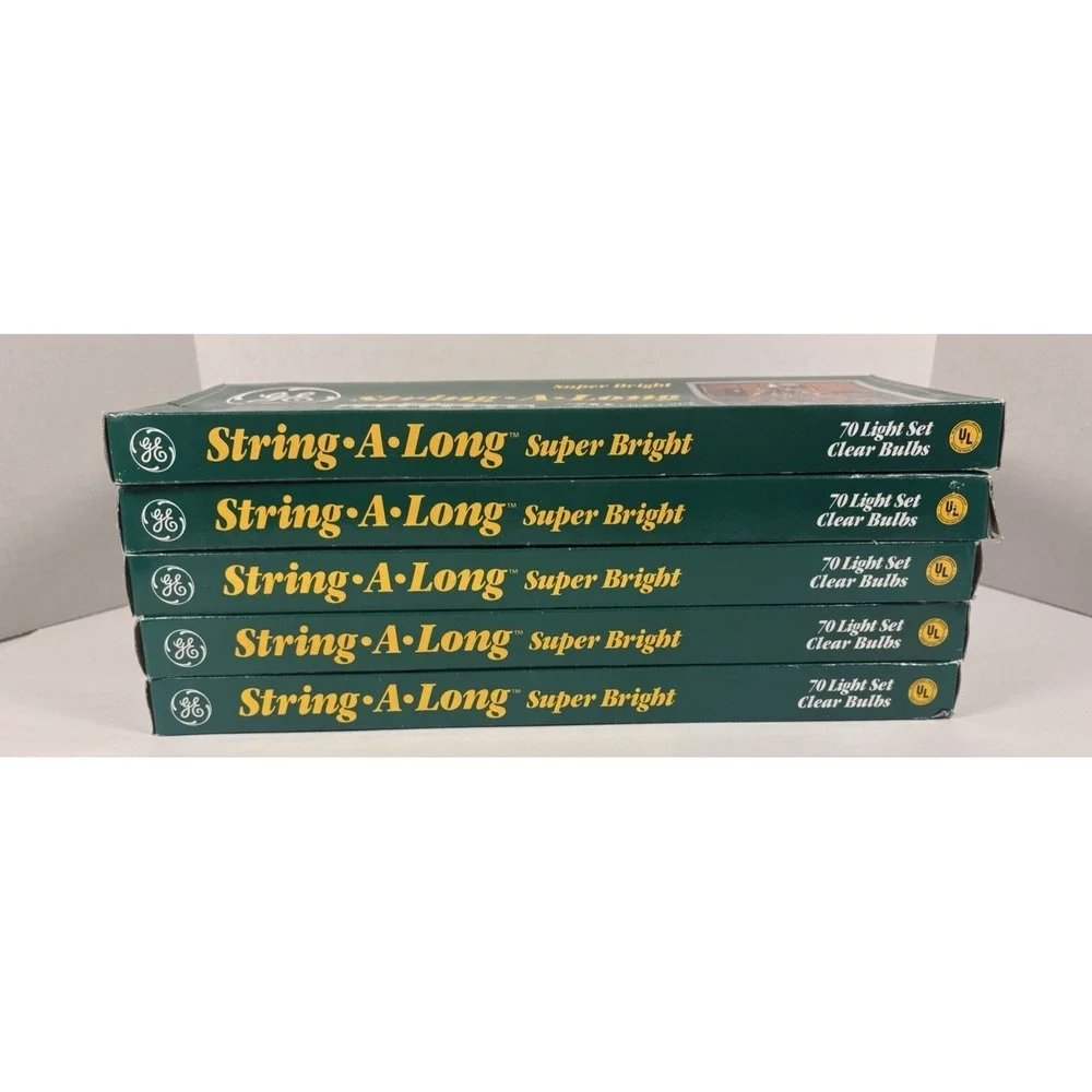 GE String-A-Long Super Bright 70 Light Set Clear Miniature Style 5 boxes 350